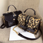 Black and leopard women’s crossbody bag Helinora