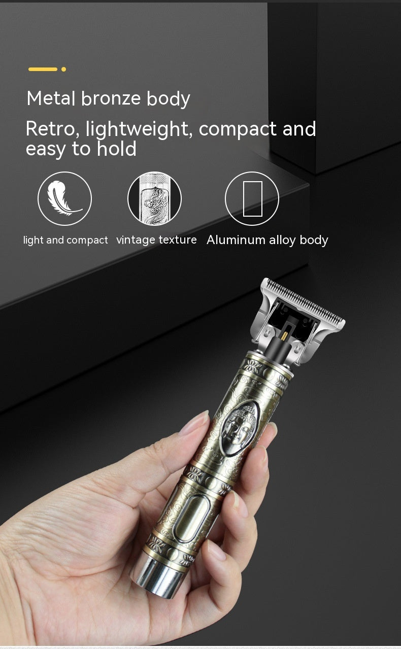 Retro Oil Head Trim Household Hair Clipper Engraving Electric Clipper Buddha Head Clippers