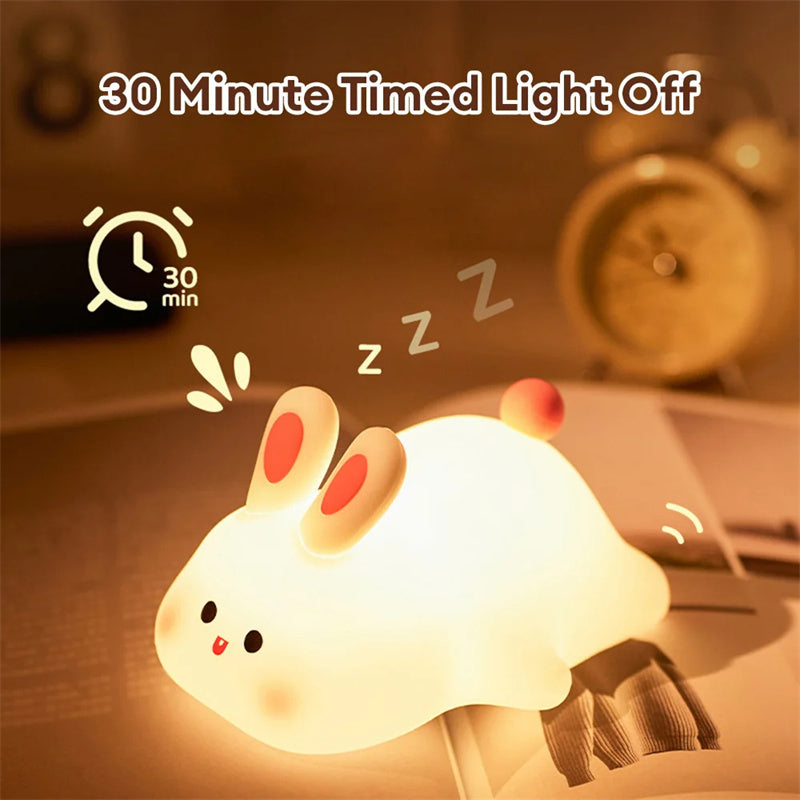 Sweet Rabbit LED Night Light - Soft Silicone Valentine's Gift