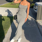 Spaghetti Strap Long Dress Sexy Slim Skinny