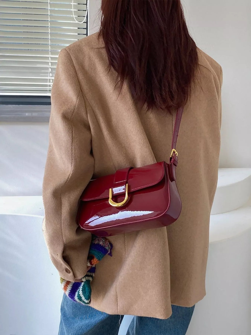 Women wearing a stylish adjustable strap crossbody bag