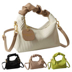 Women Fashion Crossbody Bag PU Leather Pleated Cloud Small