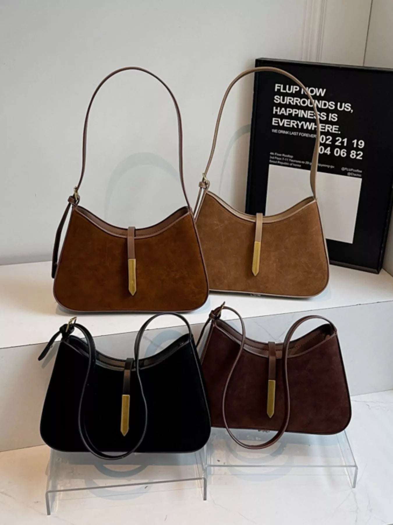 Chic Adjustable Strap Shoulder Tote Bag front view