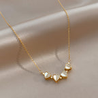 Crystal Clover Heart Necklace