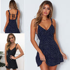 Polka-dot Strappy Dress Summer Fashion