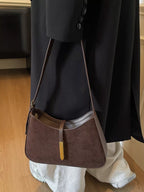 Chic Adjustable Strap Shoulder Tote Bag styled with outfit on model